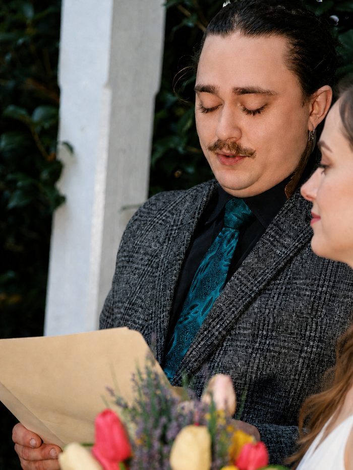 Jacob delivering a personalized ceremony script